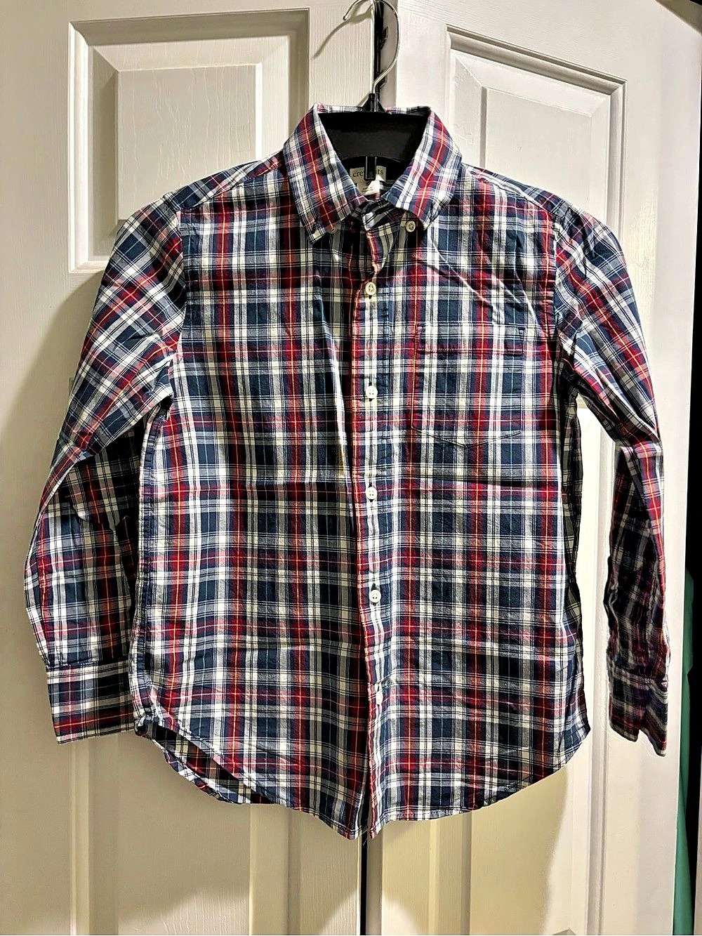 Crewcuts Boys Plaid Button Down in Blue & Red Size 8 Like New